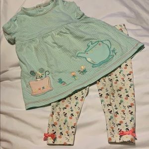 4/$10 matching stripped tunic/floral leggings set